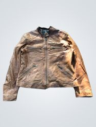 Confeccoes Moda Bis Pele Genuina Brown Leather Jac..