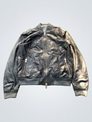 Black Leather Bomber Jacket