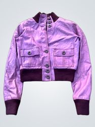Veste bomber courte violette pour femme Denny Rose