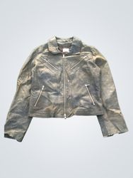 Giacca da biker in pelle Motivi