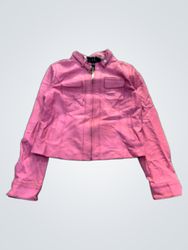 Giacca in pelle rosa