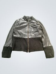 KOR@KOR Black Leather and Knit Jacket