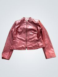 Uno Fashion Athens Burgundy Faux Leather Jacket