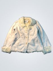 Cream Faux Fur Trim Jacket