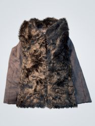DASH BY KARDIASHIAN Faux Fur Trimmed Vest