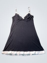Etam Black Nightgown with White Trim