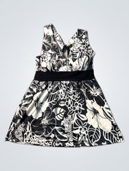 Papaya Black & White Floral Print Tank Top