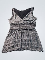 Top smock senza maniche con motivo geometrico