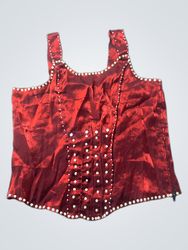Red Embellished Corset Top