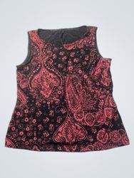 Black and pink paisley sleeveless top