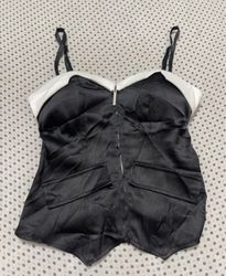 Tally Weijl Black and White Satin Bustier Top