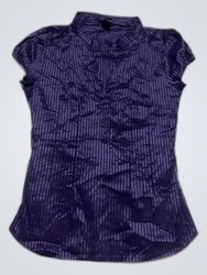 H&M Purple Striped Satin Blouse