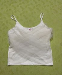 NO.9 White Sheer Overlay Camisole