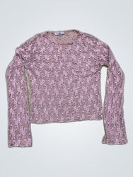 Stradivarius Pink Sheer Lace Blouse