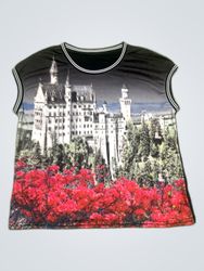 Unbranded Printed Castle Graphic Sleeveless Top