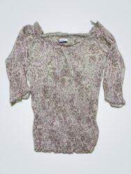 Zara Printed Off-Shoulder Blouse