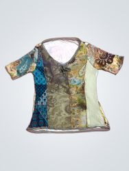 Unbranded Multicolor Paisley Print Short Sleeve Bl..