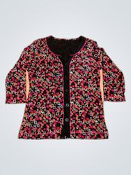 Women's 3/4 Sleeve Cardigan with Geometric Pattern