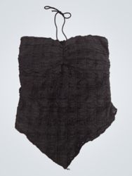 Black Textured Halter Top