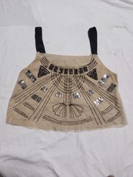 Beige Embellished Top