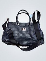 Steve Madden Black Embossed Satchel Bag