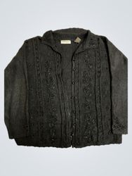 CAROLYN TAYLOR WOMAN FOR BY DESIGN Black Beaded Ca..