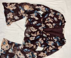 Abercrombie & Fitch Floral Print Ruched Blouse