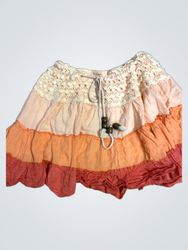 Mirumi Women's Tiered Crochet Lace Ruffle Skirt