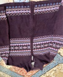 Tiara International Purple Fair Isle Zip-Up Cardig..