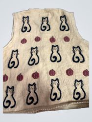 Christopher & Banks Women's Tan Cat & Ball Embroid..
