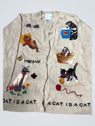 The Quacker Factory "A Cat Is A Cat" Embroidered C..