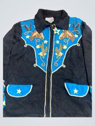 TIARA INTERNATIONAL Western Style Embroidered Zip-..