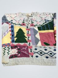 The Eagle's Eye Patchwork Knit Sweater