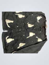 ARCHIVISTE Black Cardigan with Embroidered Seals