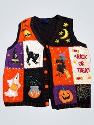 Halloween Trick or Treat Witch Black Cat Ghost Pum..