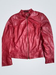 St Michael From Marks & Spencer Red Leather Jacket
