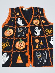 Yarnworks Halloween Black Orange Pumpkin Ghost Cat..