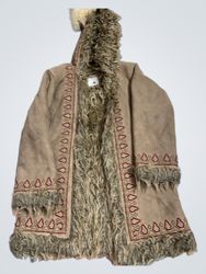 Children of the Tribe Brown Suede Embroidered Fur ..