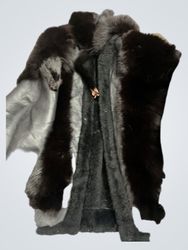 Black Leather Jacket with Fur Trim