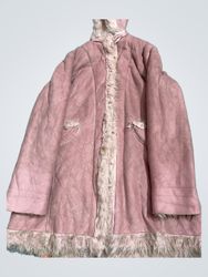 Pink Faux Fur Lined Coat