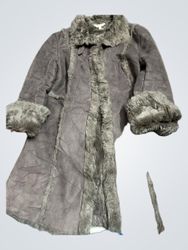 Brown Coat with Fur Trim