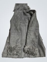 Grey Faux Fur Trimmed Coat