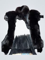 Black Leather Jacket with Fur Trim