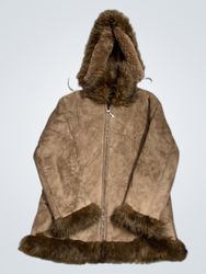 JELFS Brown Faux Fur Hooded Jacket