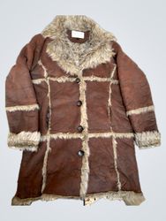 B.Q.B BELLE OU BELLES Brown Faux Fur Trimmed Coat