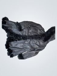 Miss Sissi Collection Black Faux Crocodile Fur Tri..