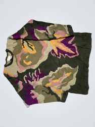 Jones New York Sport Abstract Camo Knit Sweater