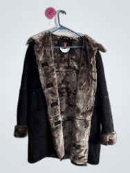 Black Fur-Trimmed Coat