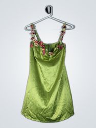 Green Floral Embroidered Dress