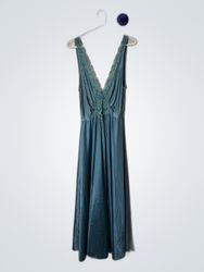 Teal Lace Trimmed Dress